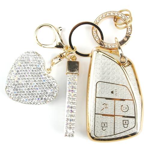 【並行輸入品】 YIKECASE Key Fob Cover with Diamond Keychain Fit for Chevy Car K |  | 01