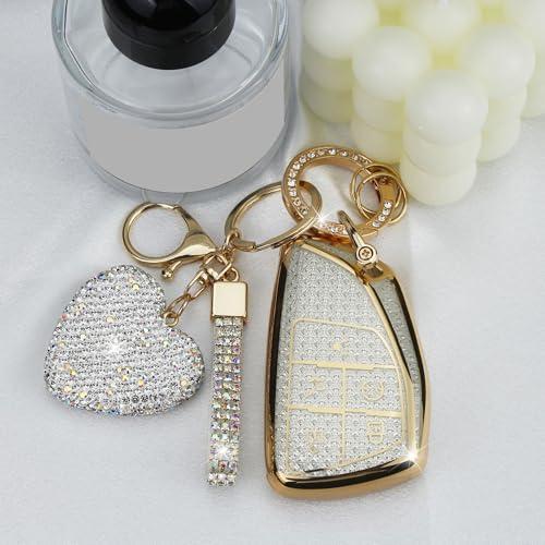 【並行輸入品】 YIKECASE Key Fob Cover with Diamond Keychain Fit for Chevy Car K |  | 07