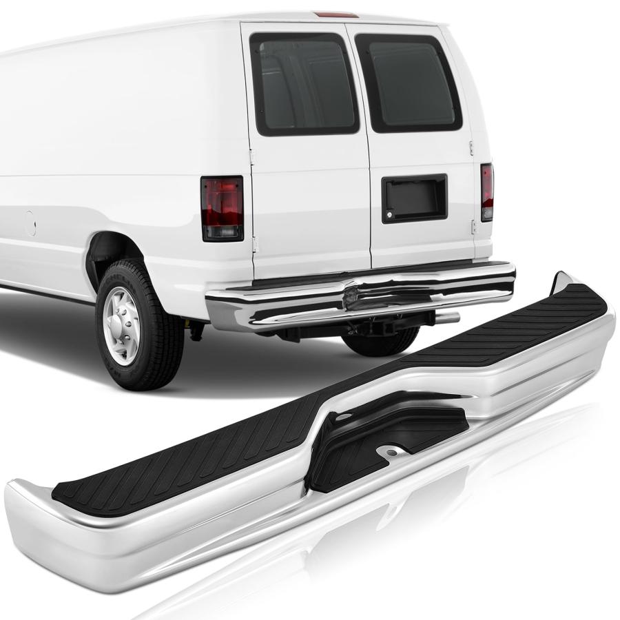 【送料込み‼️】 FORD ECOUOLINE用 メッキ リアバンパー 並行輸入品】92 14フォードエコノラインリアステップバンパー