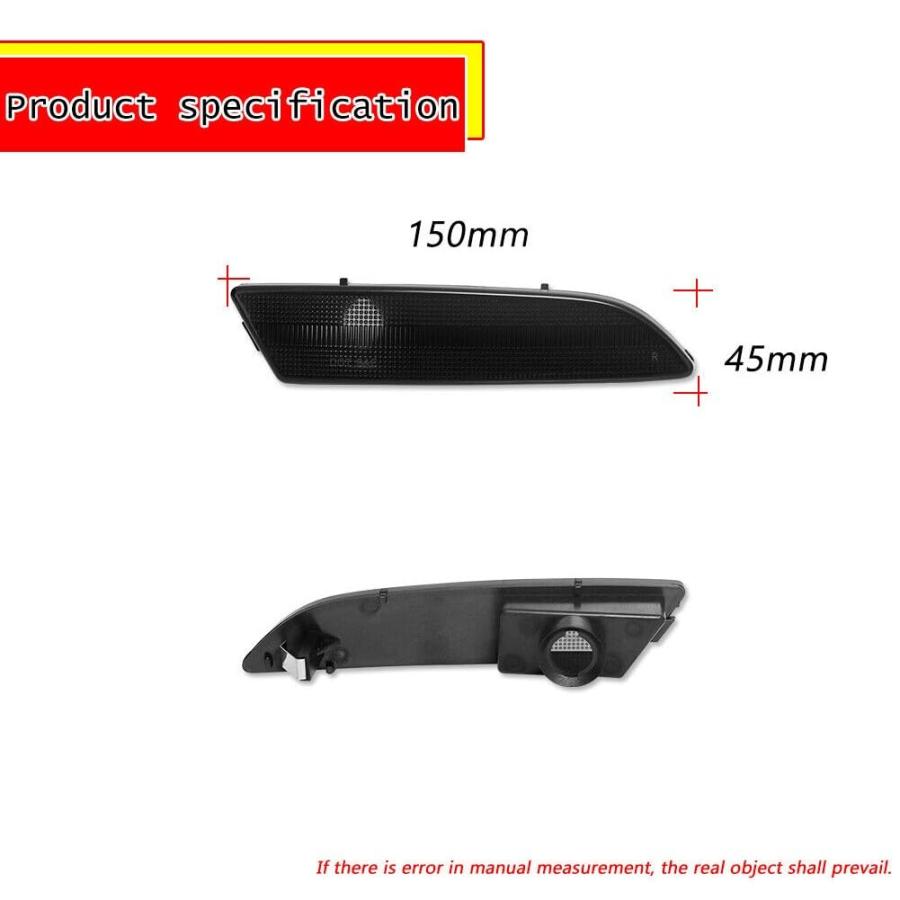 【並行輸入品】 AINNUDSE Smoked Front Bumper Side Marker Reflector Light Black Aの画像