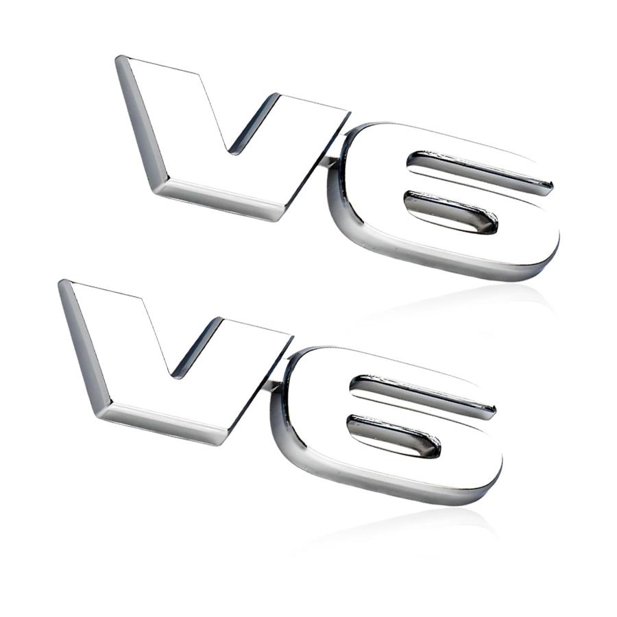 並行輸入品】Rdxcv 2個 3D V6 メタルエンブレム、カーフェンダーサイド