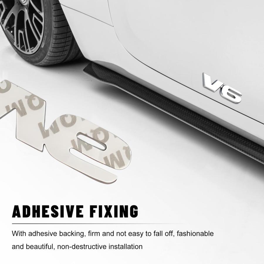 並行輸入品】Rdxcv 2個 3D V6 メタルエンブレム、カーフェンダーサイド