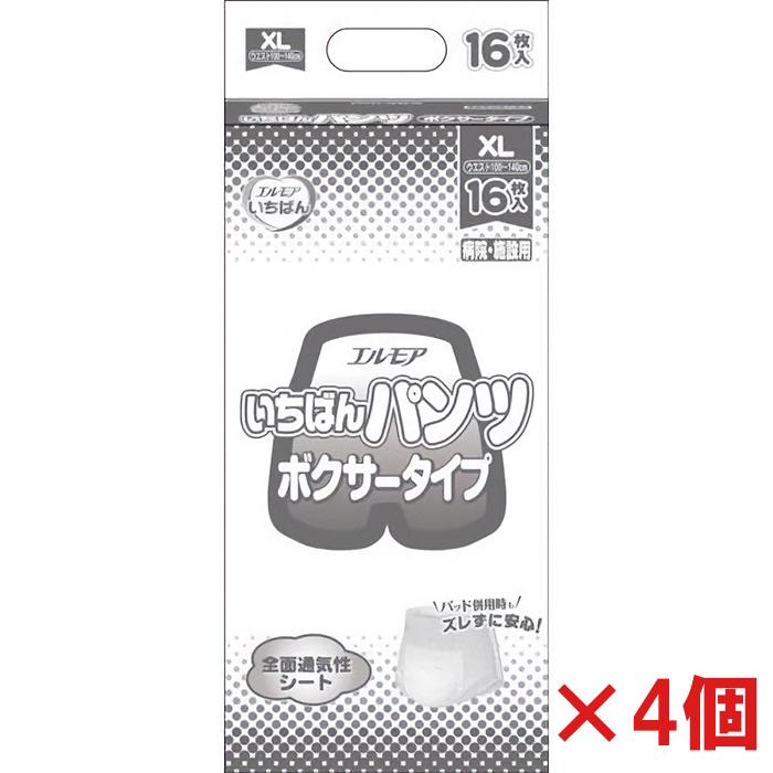 エルモアいちばん パンツ ボクサータイプ 330cc XLサイズ 16枚入×4個