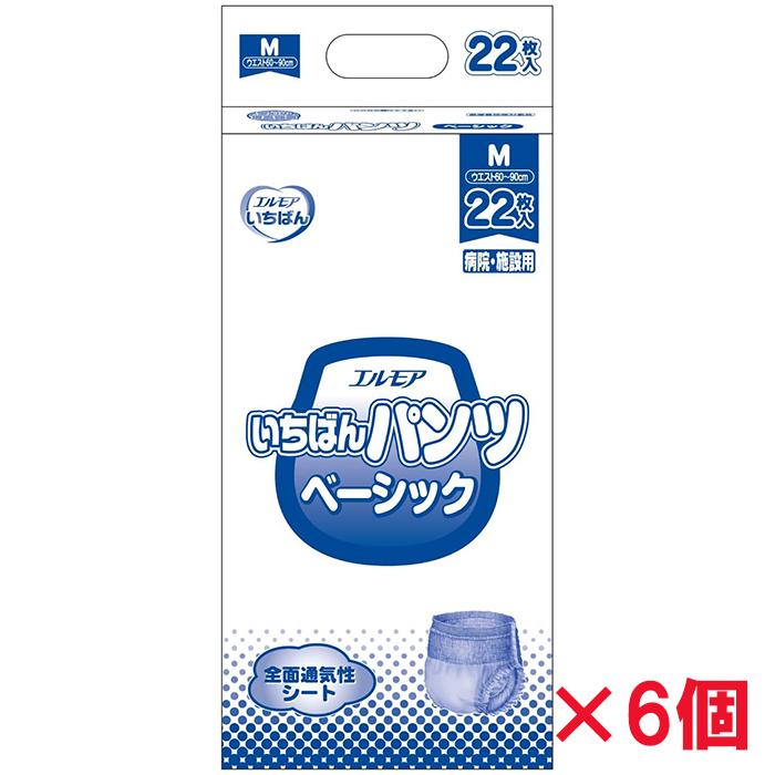 いちばんパンツ ベーシック Mサイズ 22枚入り エルモアいちばん パンツベーシック M 22枚（6パック入） – エルモア