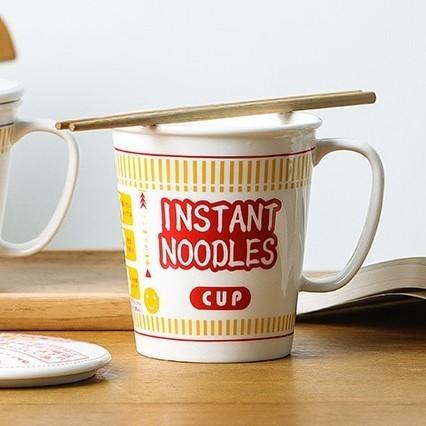 カップ麺 マグカップ インスタント麺 ヌードルカップ ラーメン 食器 ギフト 面白い 蓋つき ボウル :AT12947:nice