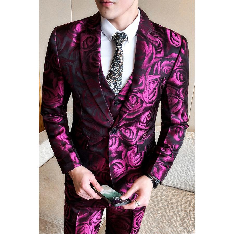 格安saleスタート ドレススーツ 花柄 メンズ 3ピース パーティー 2次会 派手 おしゃれ ドレススーツ 花柄 メンズ スーツ 3点セット 3ピース スーツ フォーマル Www Construction Gouv Cg