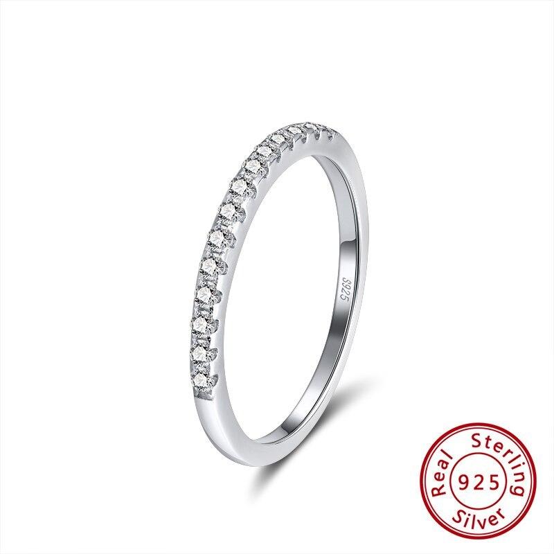 Effie Queen 100％925スターリングシルバー女性エタニティリングAAAAジルコン結婚指輪婚約ジュエリーギフト用ウェディン SR204 6