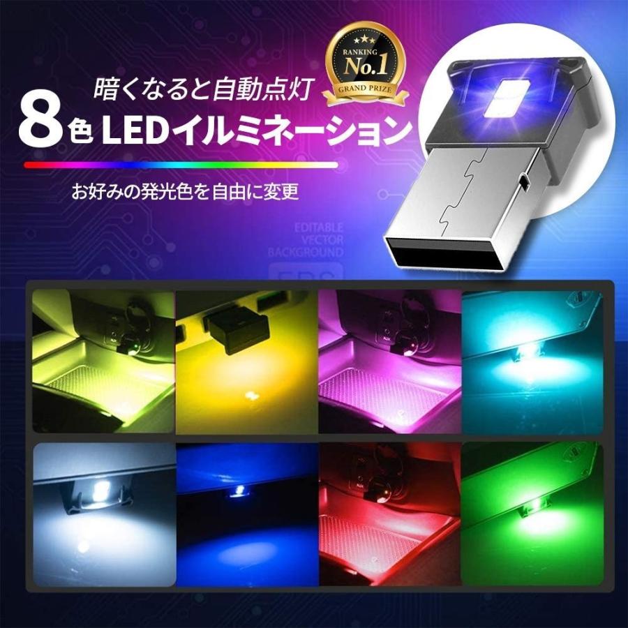 USB LED イルミネーション ライト パープル 車内 PC 照明