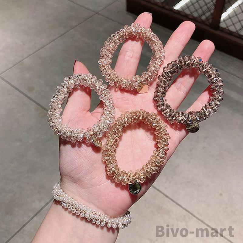ヘアゴム おしゃれ パール キラキラ クリスタル ストーン かわいい