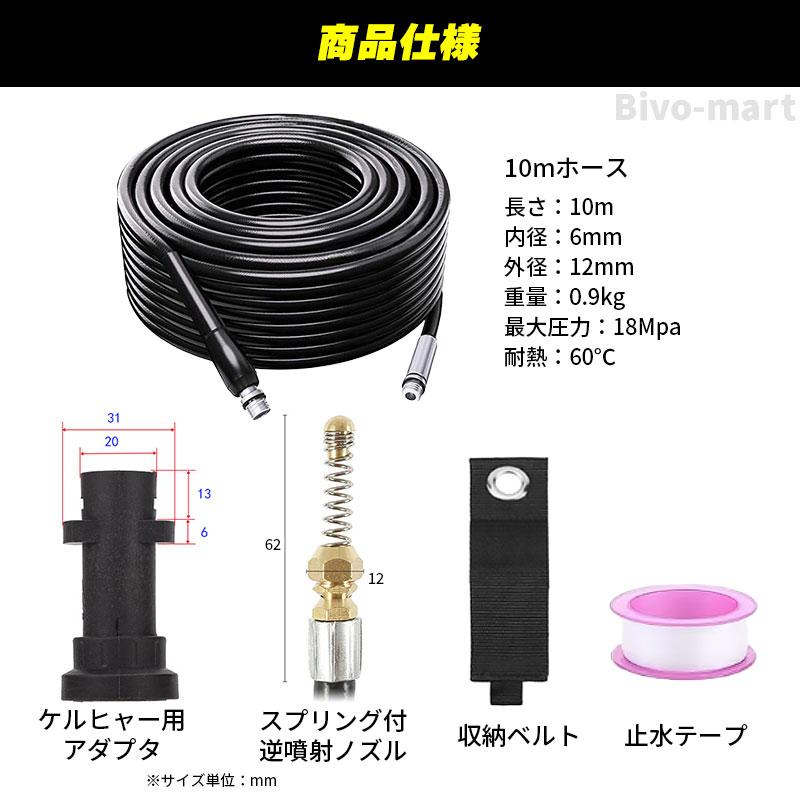 お得‼︎ケルヒャー　コードレス　別売りホース付き 楽天市場】ケルヒャー パイプクリーニングホース 互換性 10m ホース