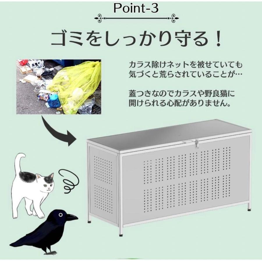 ゴミ箱 屋外 大きい カラス除け ゴミ荒らし防止ごみふた付き(組立式 
