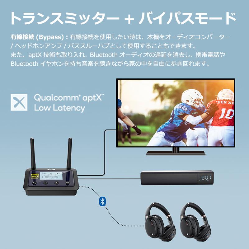 Bluetooth 5.0  LDAC ワイヤレス トランスミッター レシーバー 送受信機 2台同時送信 低遅延 aptx hd 高音質 イヤホン ヘッドホン スピーカー PC テレビ B03Pro+ |  | 05