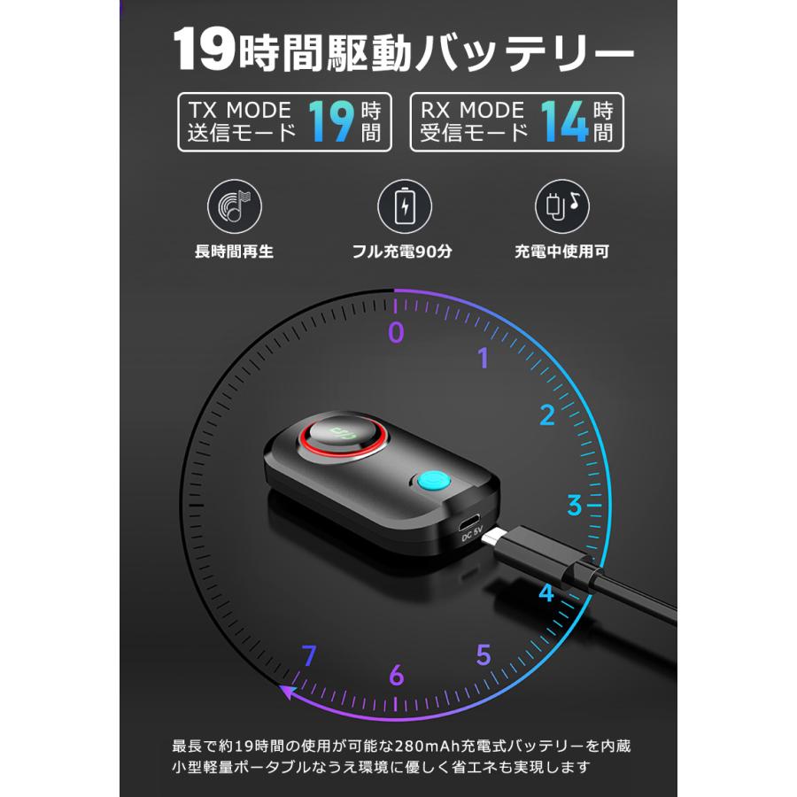 Bluetooth トランスミッター レシーバー ワイヤレス オーディオ AUX