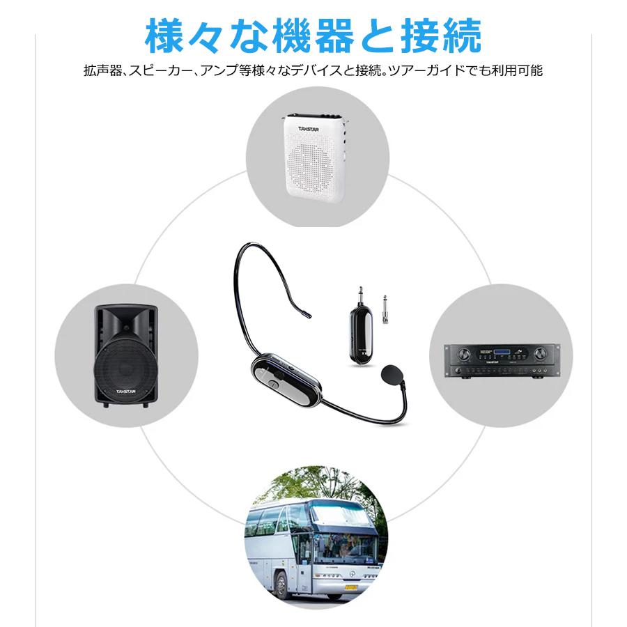 ワイヤレス マイク ヘッドセット ポータブル 拡声器 小型 ハンズフリー