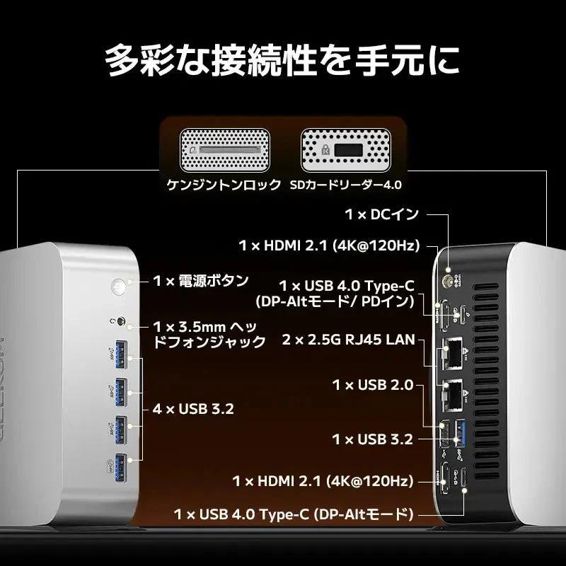 GEEKOM AI PC A9 MAX ミニPC AMD Ryzen 9 HX 370 搭載 128GB RAM+16TB