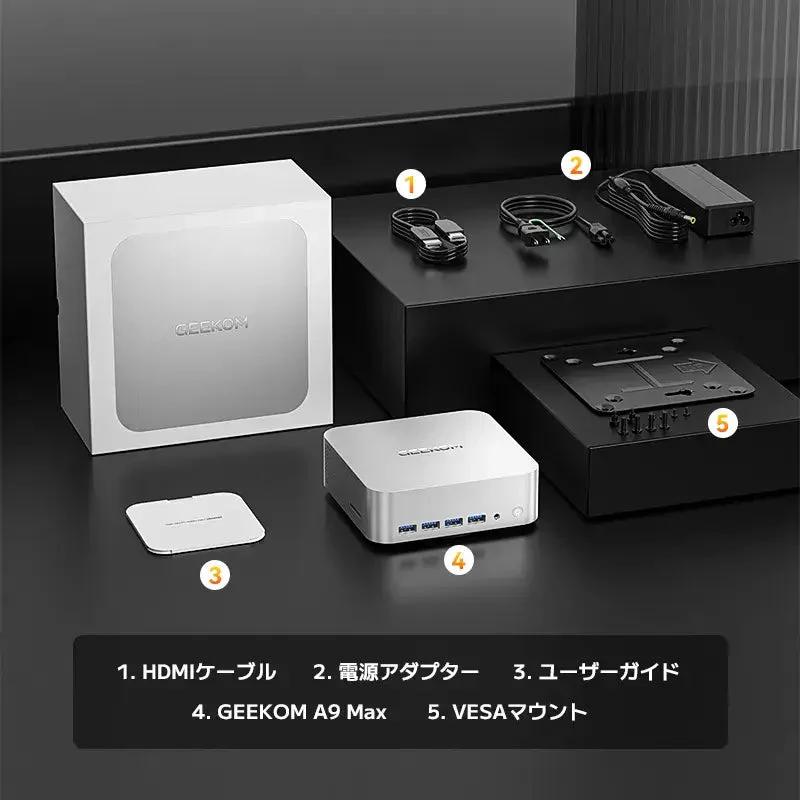 GEEKOM AI PC A9 MAX ミニPC AMD Ryzen 9 HX 370 搭載 128GB RAM+16TB