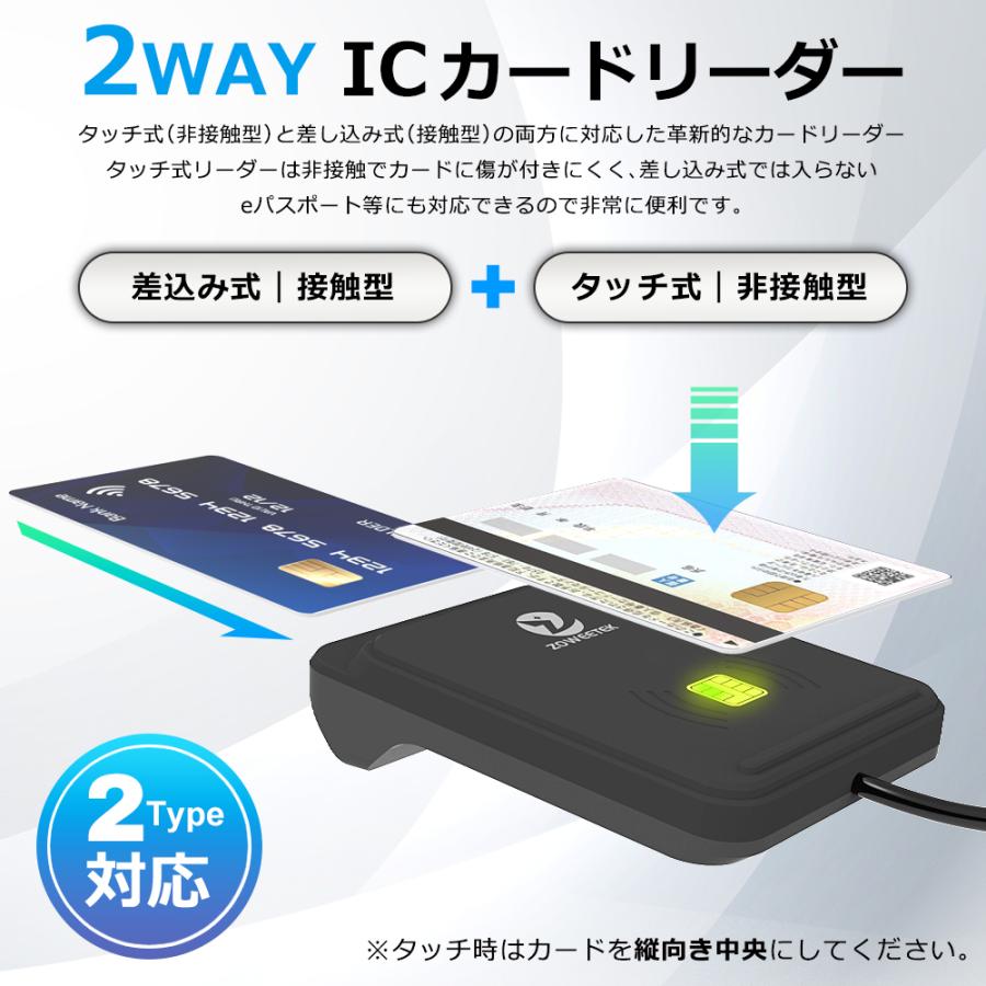ICカードリーダー マイナンバー対応 確定申告 e-Tax対応 接触型 非接触