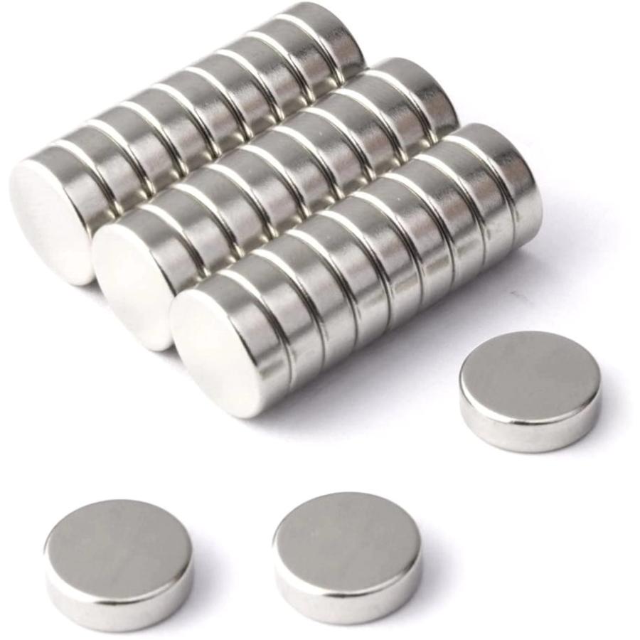 超強力 マグネット 小さい 丸形 ネオジム 磁石 事務所、科学、工芸に最適 8 x 2 mm 60個セット シルバー | 