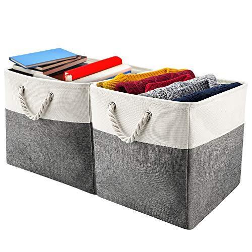 綿麻製 収納ボックス 収納バスケット かご 33 33 33cm 2個セット 折りたたむ可能 ストレージバスケット 小物入れかご おもちゃ収納 整理用 感謝価格