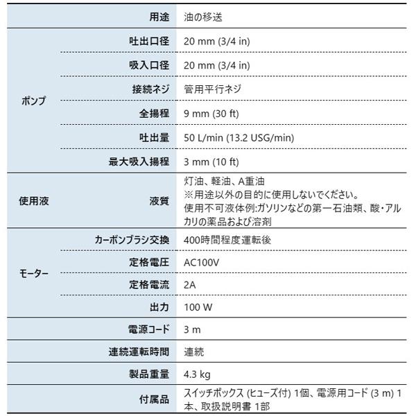 工進 低粘度油用 電動ハンディオイルポンプ FS-100D 0148548 軽油 A 