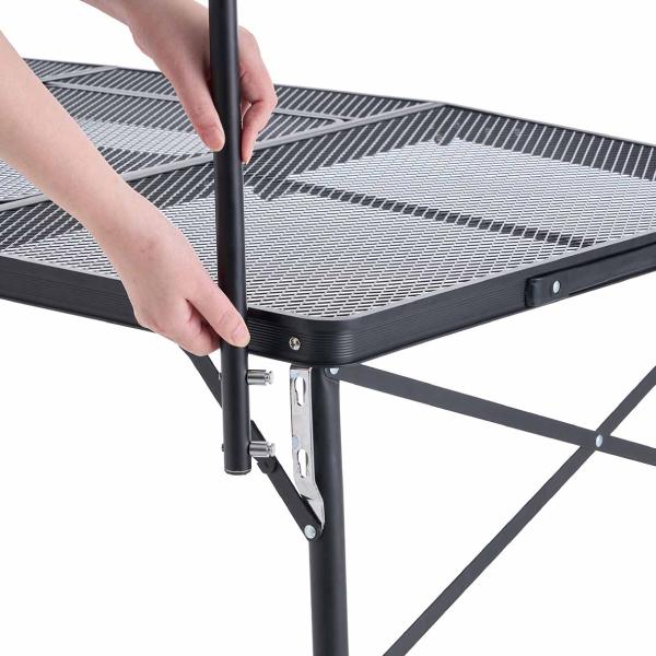ロゴス  アイアンメッシュ 3FD BBQテーブル 13070-BC 73581002 キャンプテーブル バーベキュー 高さ調節可能 大型の画像