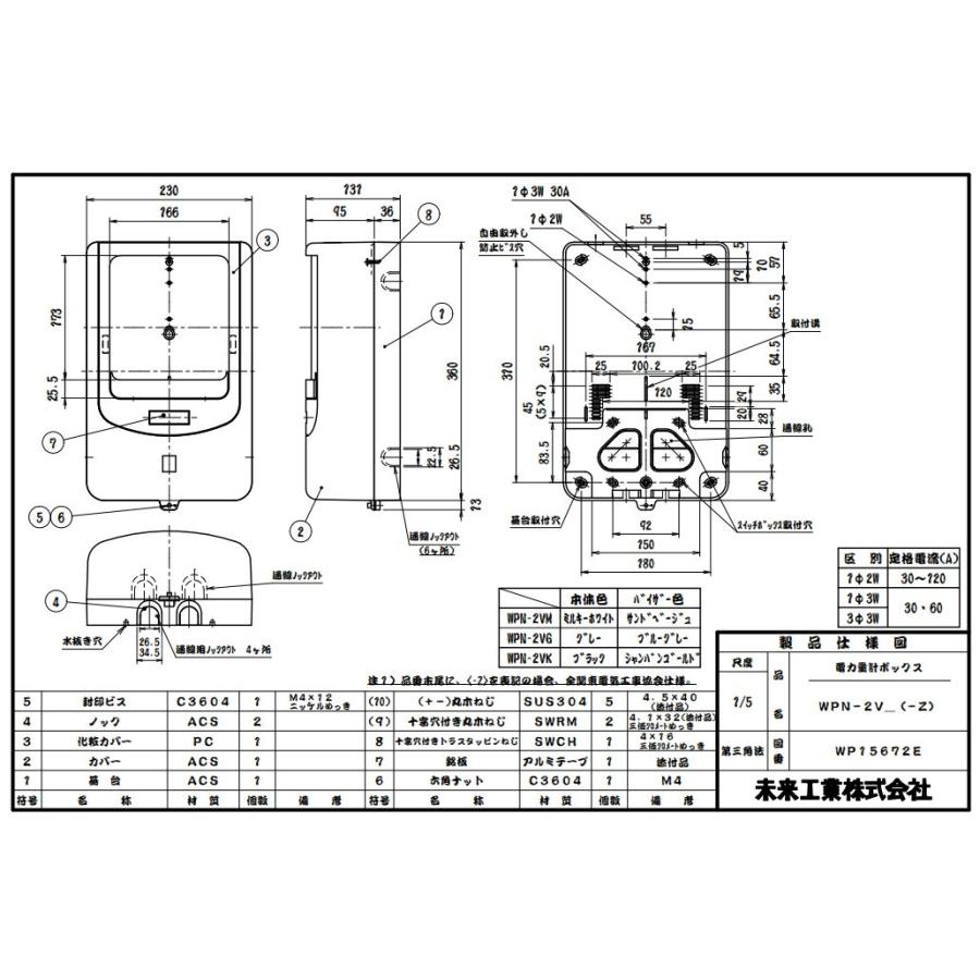 人気の贈り物が大集合 電力量計ボックス 〔品番:WPN-3WG-Z〕 人気の贈り物が大集合 電力量計ボックス 〔品番:WPN-3WG-Z〕