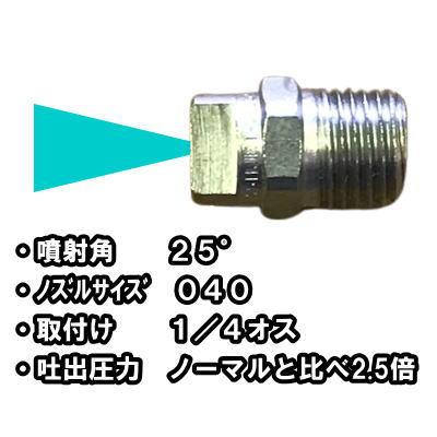高圧洗浄機用ノズル R+M パワージェットノズル 040 25° 1/4オス : ニチ