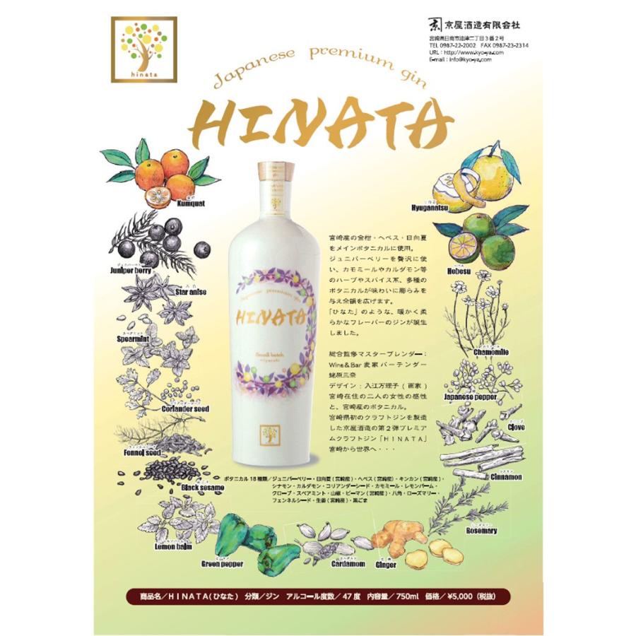 HINATA ひなた ジン スピリッツ 47度 750ml 宮崎県日南市 京屋酒造