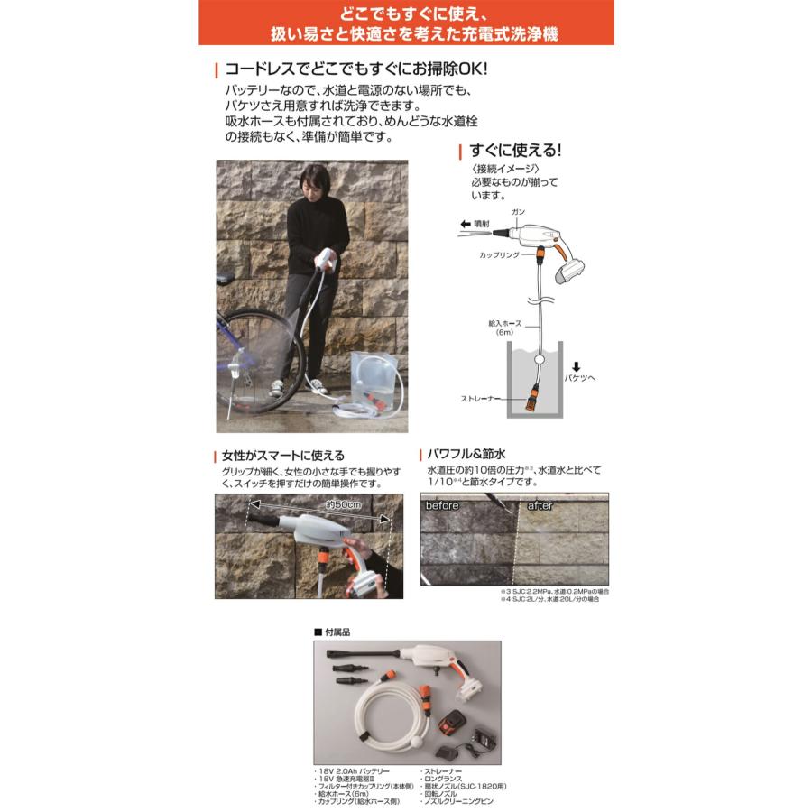 工進 KOSHIN 充電式高圧洗浄機 SJC-1820 SJC1820 バッテリー 工進 KOSHIN 充電式高圧洗浄機 SJC-1820 SJC1820 バッテリー