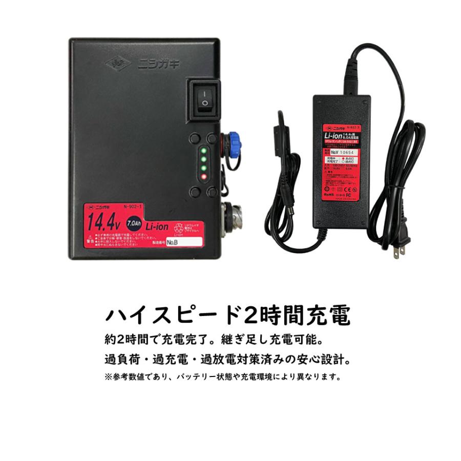 太丸バリカン 充電式 高枝 生垣 植木 バッテリー付 刈込幅400mm 12枚刃 ブラシレスモーター DC14.4V 2.1m N-972 送料無料 【ＲＴ】