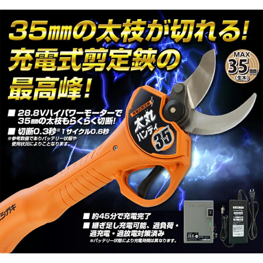 ニシガキ工業 太丸ハンディ35 太丸充電 太丸 太枝 充電 剪定 電動 鋏