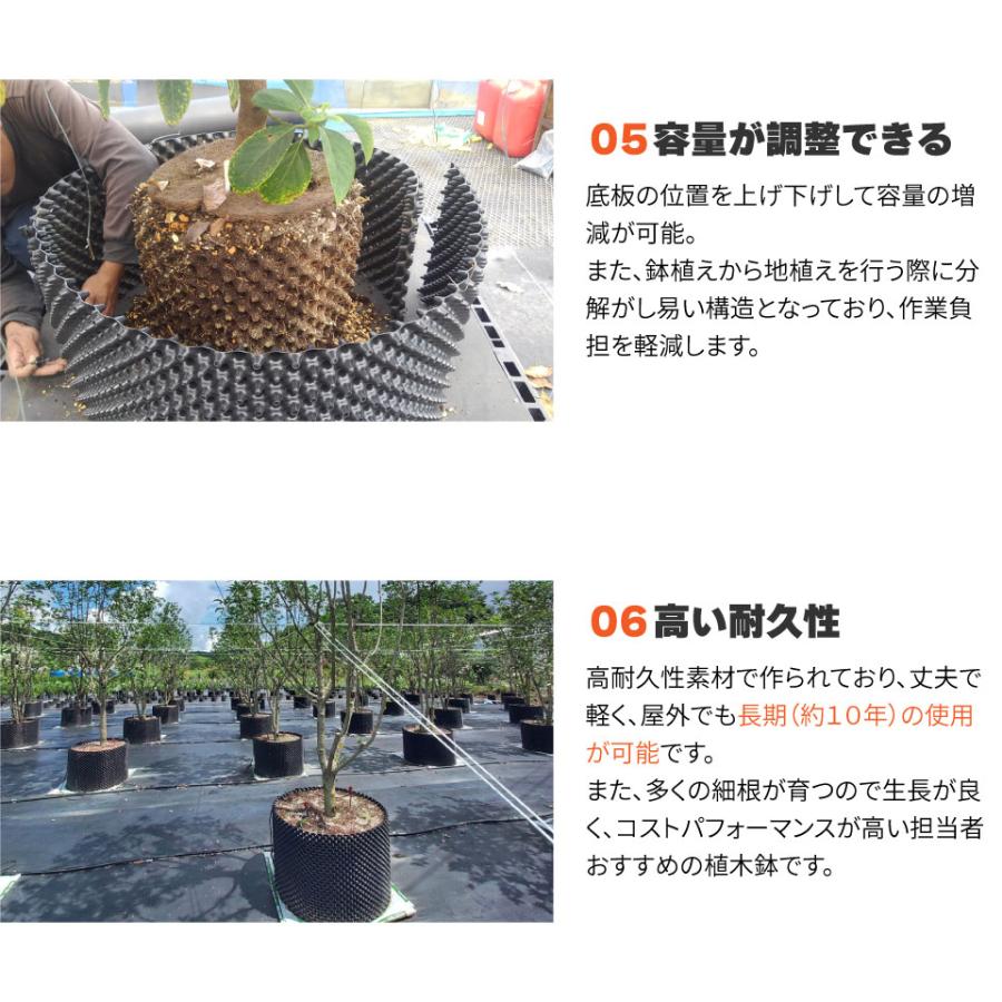 【50個組】 RootPlus ルートプラスポット ガーデニング 植木鉢 植物 栽培 造園 南栄工業 NAN-A 黒 GS-AP200M 7.5L 送料無料の画像