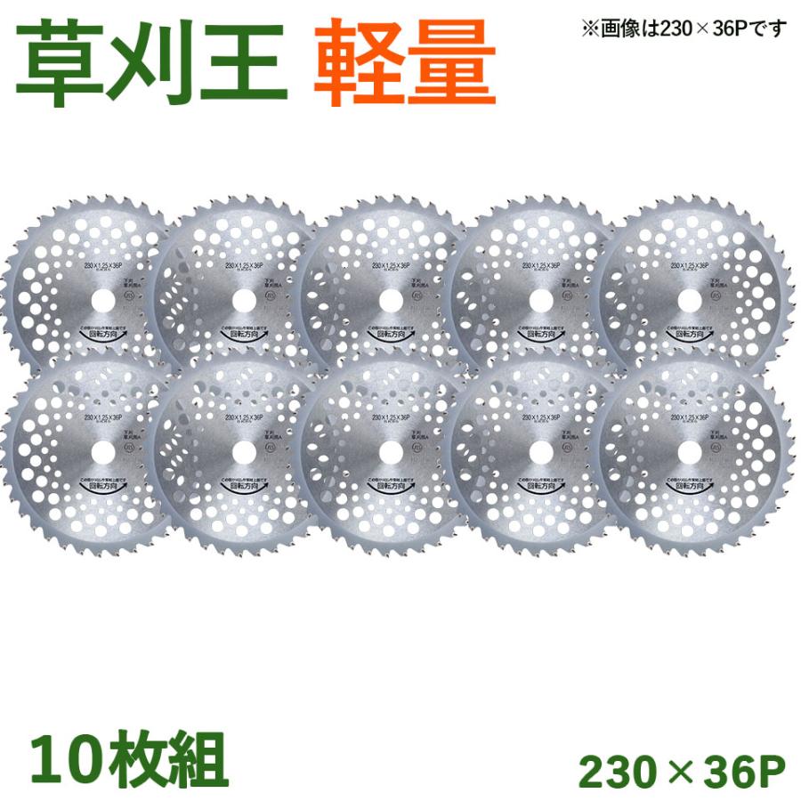 10枚組】 草刈王 軽量タイプ チップソー バクマ工業 BAKUMA 230×36P 外