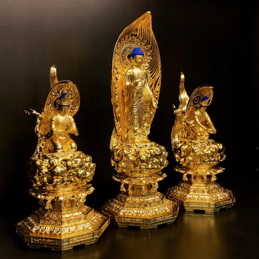 脇士 観音菩薩+勢至菩薩【金箔金泥仕上】品番W-2(阿弥陀如来 4 脇士 観音菩薩+勢至菩薩【金箔金泥仕上】品番W-2(阿弥陀如来 4