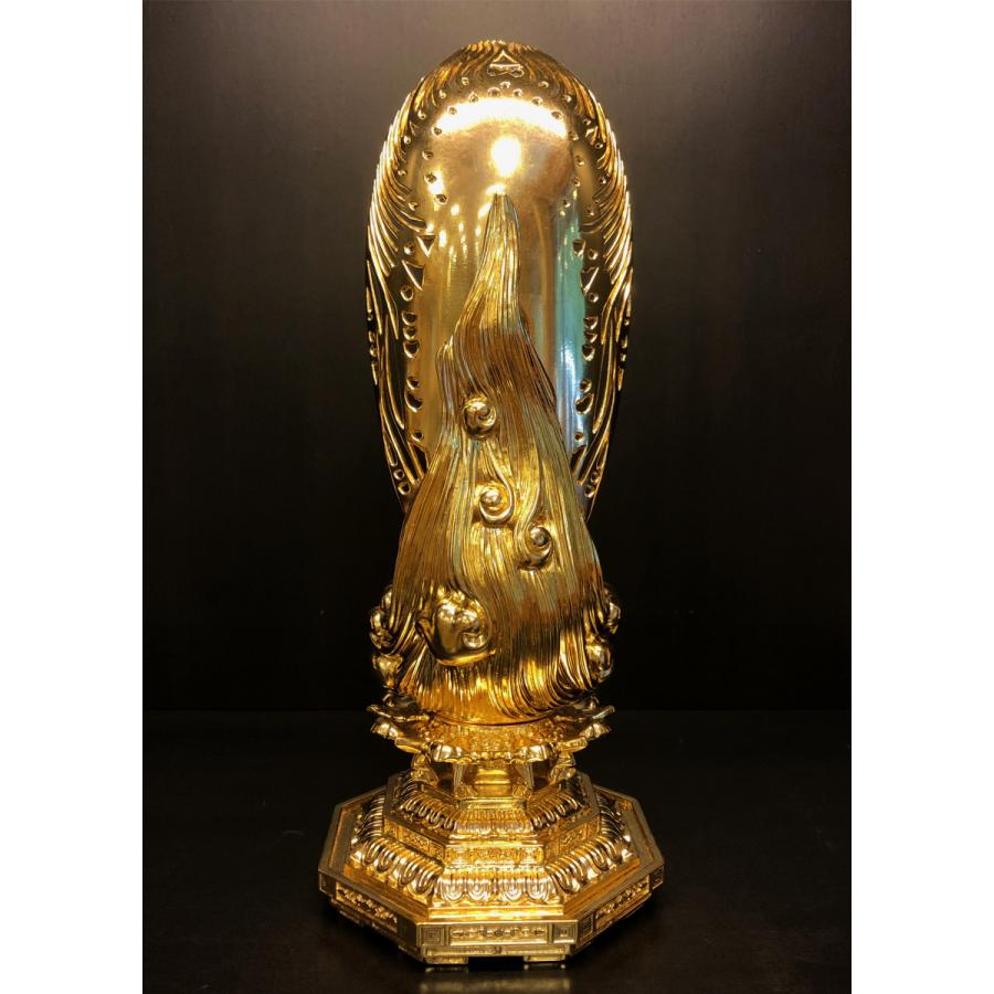 特別仕立 阿弥陀如来 3寸 金箔 来迎雲 舟型水煙光背 G-10 : 十八