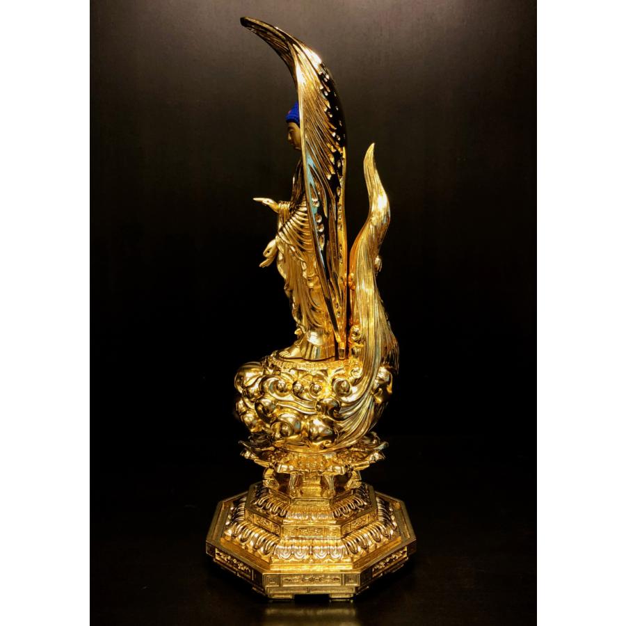 特別仕立 阿弥陀如来 3寸 金箔 来迎雲 舟型水煙光背 G-10 : 十八 特別仕立 阿弥陀如来 3寸 金箔 来迎雲 舟型水煙光背 G-10 : 十八