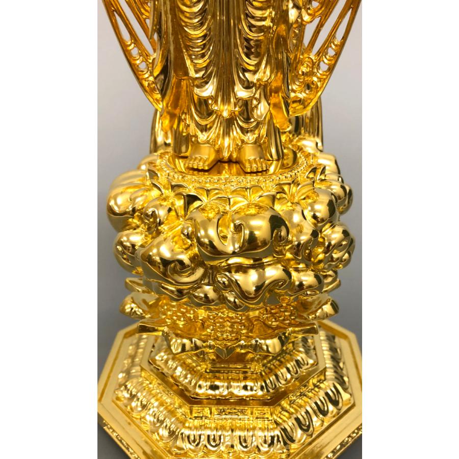 特別仕立 阿弥陀如来 3.5寸 金箔 来迎雲 舟型水煙光背 G-12 : 十