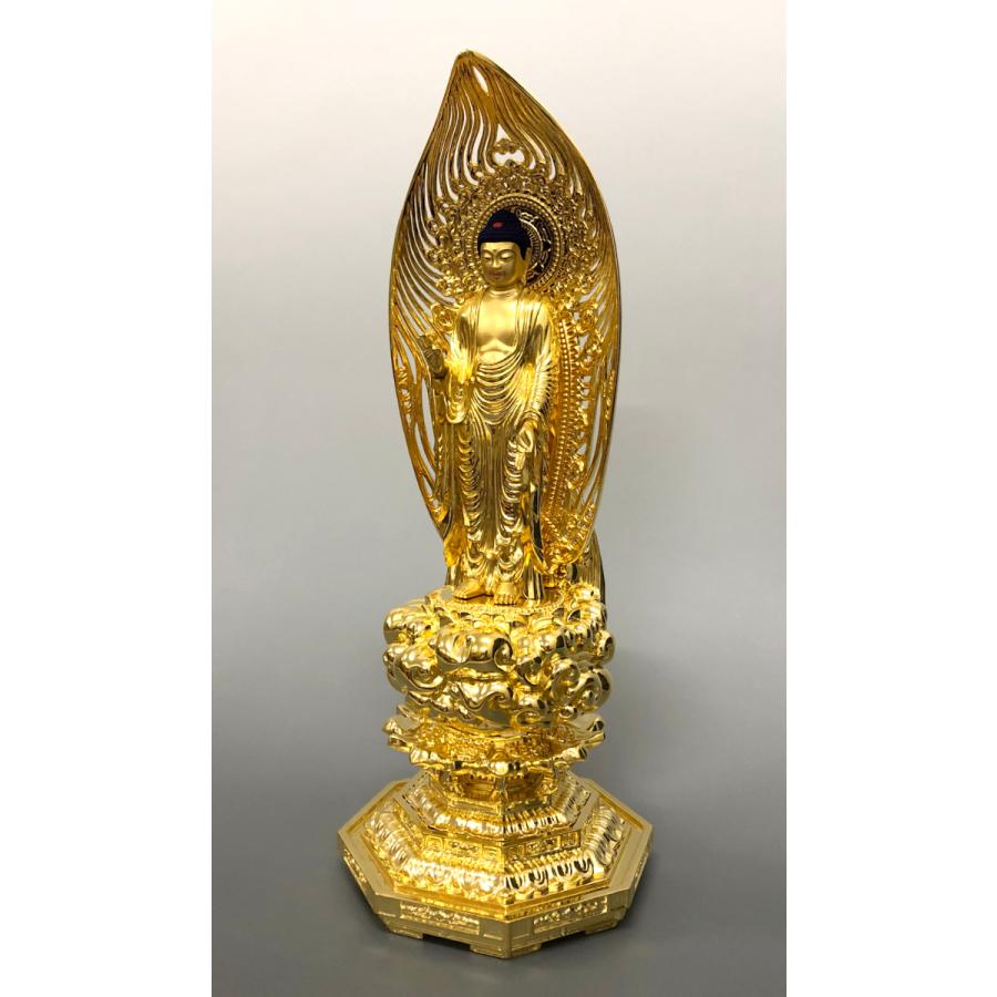 特別仕立 阿弥陀如来 3.5寸 金箔 来迎雲 舟型水煙光背 G-12 : 十 特別仕立 阿弥陀如来 3.5寸 金箔 来迎雲 舟型水煙光背 G-12 : 十
