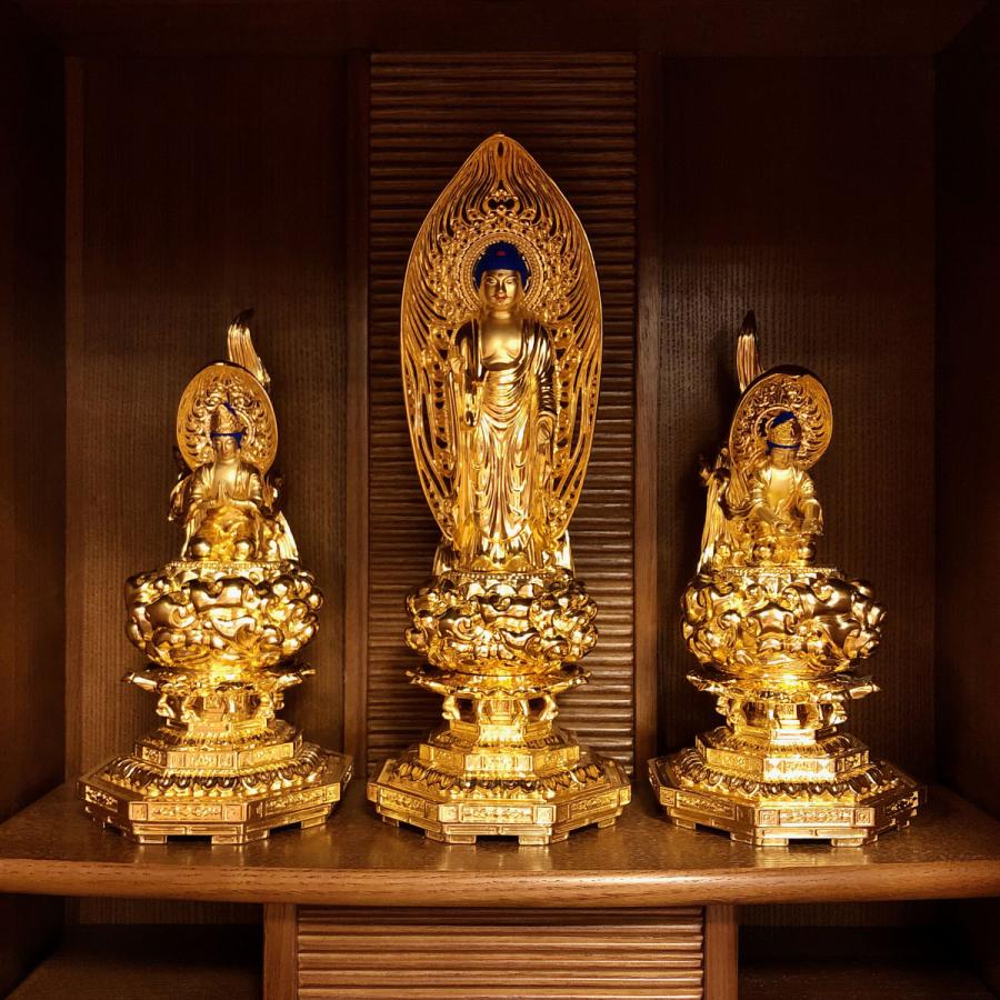 脇士 勢至菩薩【金箔金泥仕上】品番W-6(阿弥陀如来4寸 G-2 適合 脇士 勢至菩薩【金箔金泥仕上】品番W-6(阿弥陀如来4寸 G-2 適合
