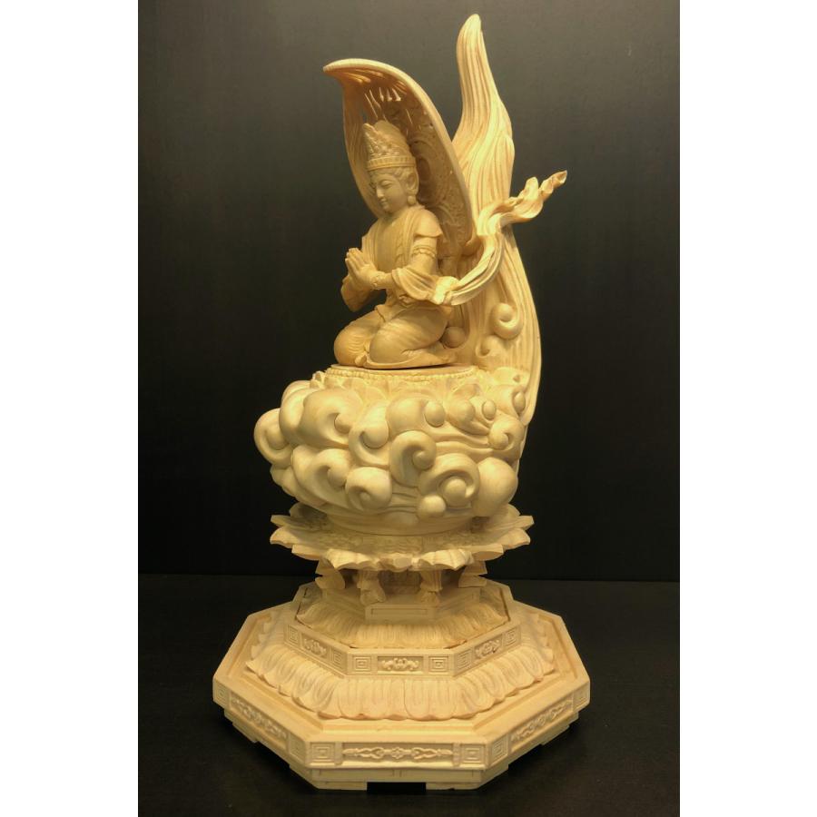 勢至菩薩 脇士 勢至菩薩 木地仕立 品番W-5（阿弥陀如来4寸 G-1 適合サイズ