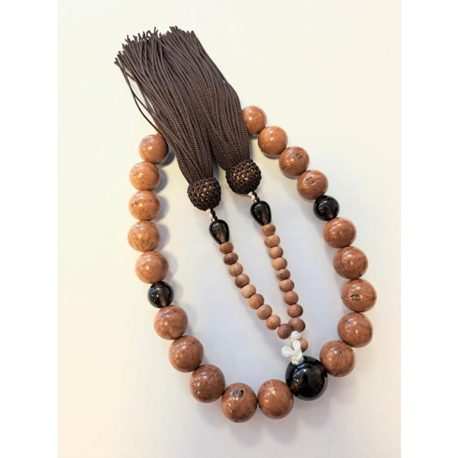 菩提根 彫玉 茶水晶 念珠 【公式通販】