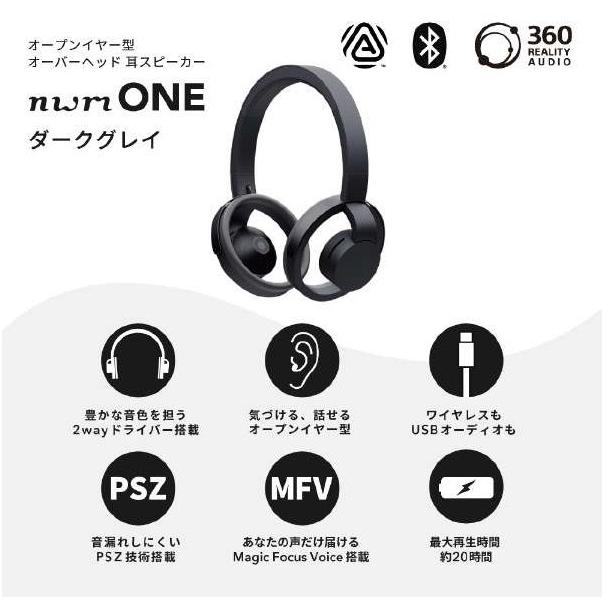 MBH001 ブルートゥースヘッドホン オーバーヘッド型 nwm(ヌーム) ONE ダークグレイ MBH001KA ワイヤレス(左右分離) /Bluetooth対応 /USB MBH001 ブルートゥースヘッドホン オーバーヘッド型 nwm(ヌーム) ONE ダークグレイ MBH001KA ワイヤレス(左右分離) /Bluetooth対応 /USB