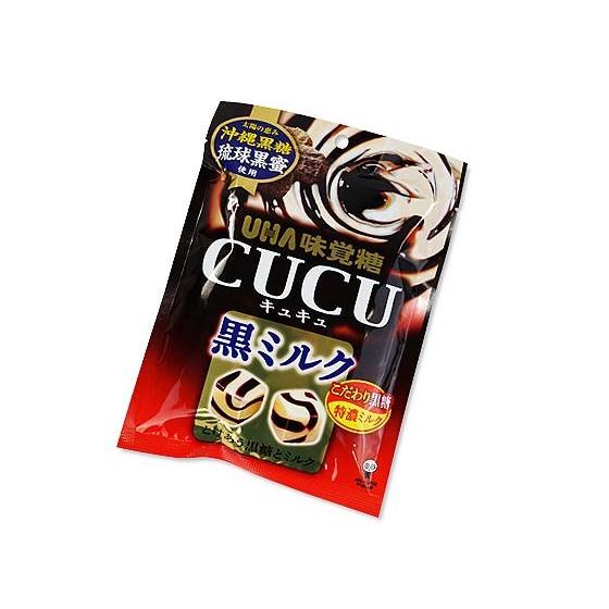お菓子まとめ買い・キャンディ、飴系のお菓子 UHA キュキュCUCU黒ミルク 袋キャンディ （6個入）｜nichokichi