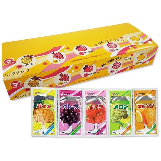 松山 NEWパックジュースフルーツ味5種 50個入 駄菓子 ドリンク くだもの 飲料 セールSALE％OFF 超歓迎された まとめ買い 粉