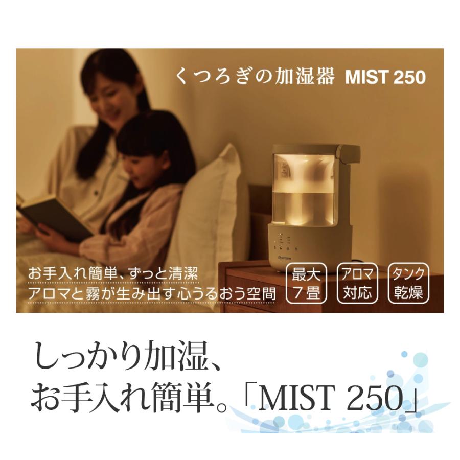 RHYTHM お手入れ簡単 大容量 プールレス加湿器 MIST250（ウォーム