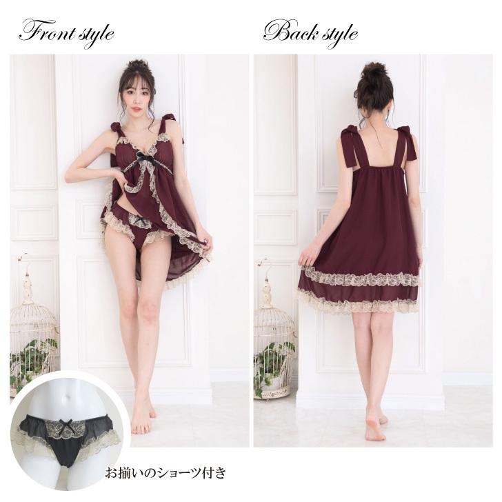 NIDO（ニド） M-7L お姫様のエレガンス ベビードール 上下セット 送料