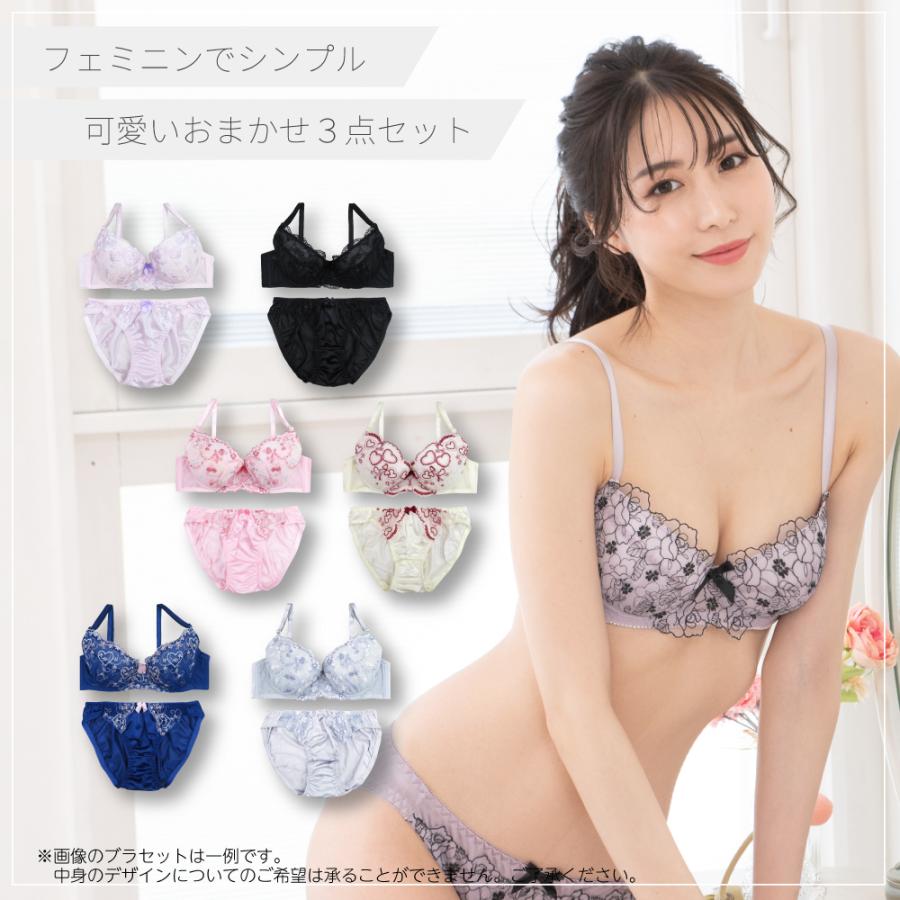 ブラジャー ショーツ 3枚組 福袋 A70-F75 パッド入り レディース