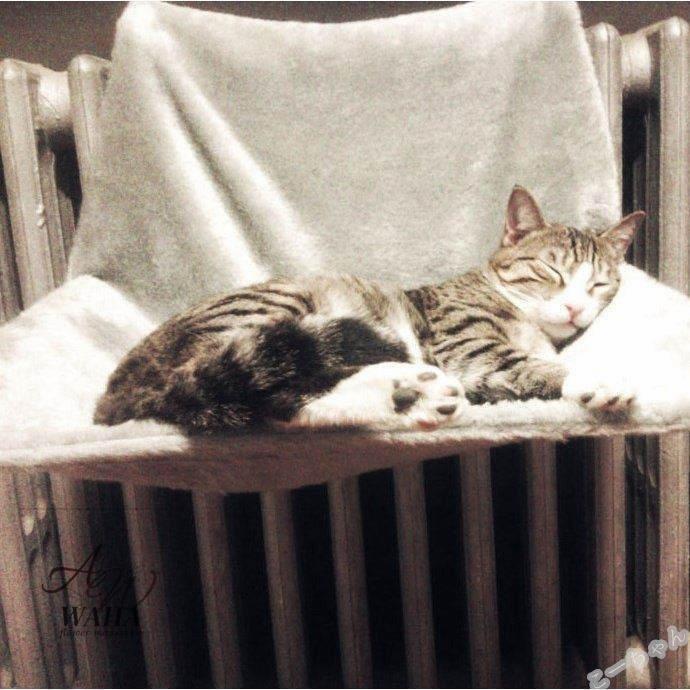 猫ペット ねこハンモック ペットベッド ペット用品ネコ お昼寝 ベッド マット 手すりや椅子にワイヤーフックで引っかけるタイプ｜nico-land｜06