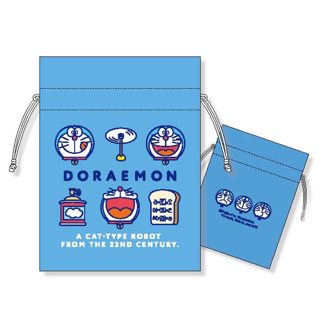 ドラえもん 豆巾着 2種セット リトルアイコン フェイスブルー/ひみつ