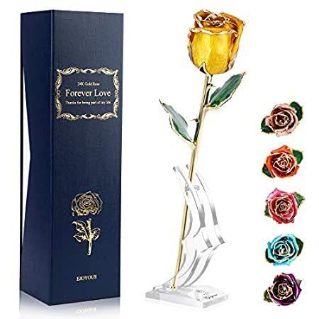 24K Gold Dipped Rose Forever Gift, Anniversary Birthday Keepsake Present Va＿並行輸入品